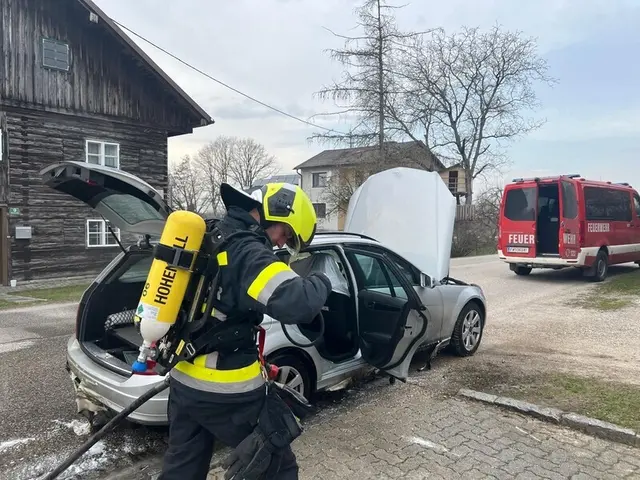 Die Kameraden führten Nachlöscharbeiten durch. | Foto: FF Hohenzell