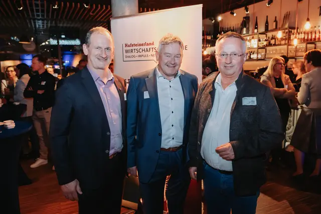 Die Bürgermeister Rainer Fankhauser, Peter Payr, Andreas Ehrenstrasser. Kufsteinerland Wirtschaftsgespräche des TVB Kufsteinerland. | Foto: (C) TVB Kufsteinerland Thorben Jureczko