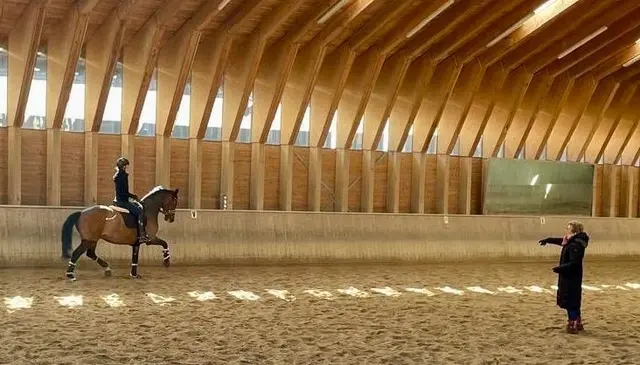 Theresa Horvath ergriff die Chance, sich Tipps von der Olympiasiegerin zu holen | Foto: Reitsportzentrum Burgstallerhof