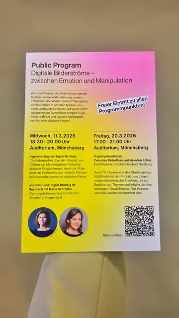 Das Programm des aktuell stattfindenden "Public Program" im Museum der Moderne Salzburg.