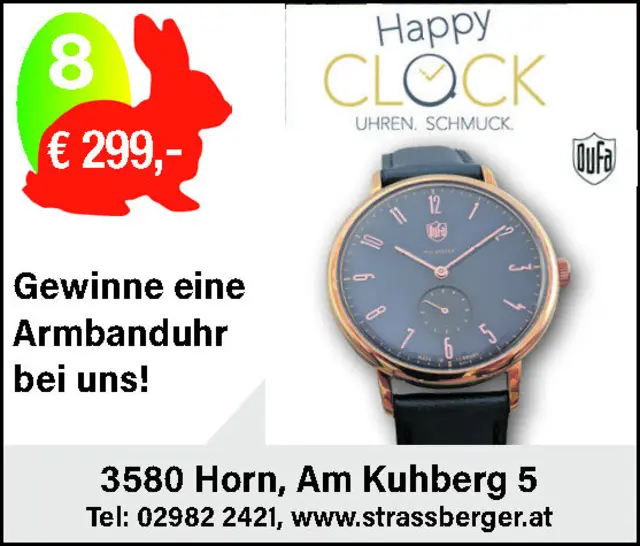 Gewählten Gewinn (Zahl), entweder mit dem Gewinnkupon der Printausgabe vom 18./19.03. oder per Mail an horn@meinbezirk.at senden.