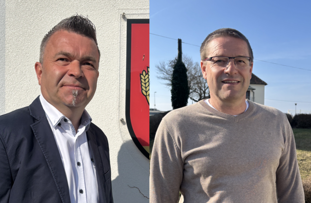 Die Ortschefs von Kleinmürbisch, Wolfgang Wolf und sein Großmürbischer Amtskollege Jürgen Kurta wollen mehr zusammenarbeiten.  | Foto: Elisabeth Kloiber