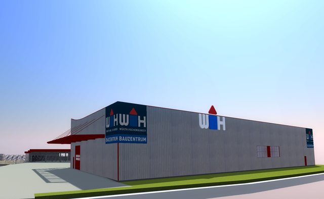 Blick auf die Anfahrt zum neuen WH Bauzentrum in Villach. Die verkehrsgünstige Lage direkt an der Autobahn erleichtert Kunden den Zugang zum umfangreichen Baustoffangebot. | Foto: Würth Hochenburger