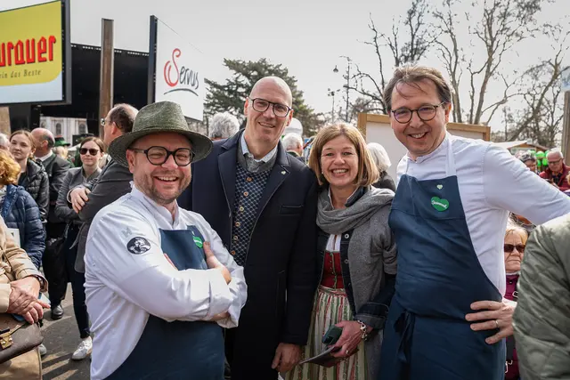 Haubenkoch Andreas Krainer, Hochsteiermark-Vorsitzender Nino Contini, Geschäftsführerin Ute Gurdet und Haubenkoch Heinz Reitbauer (v. l.) | Foto: Ekatarina Paller