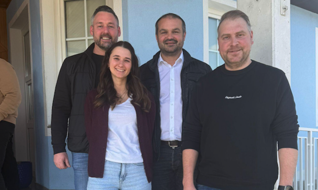 Neues FPÖ-Team für Pinkafeld: Stadtparteiobmann Christoph Theiler, Stellvertreterin Anna-Sophie Hofer, Bezirksparteiobmann Landtagsabgeordneter Markus Wiesler, Stellvertreter Dominik Haas | Foto: FPÖ Pinkafeld