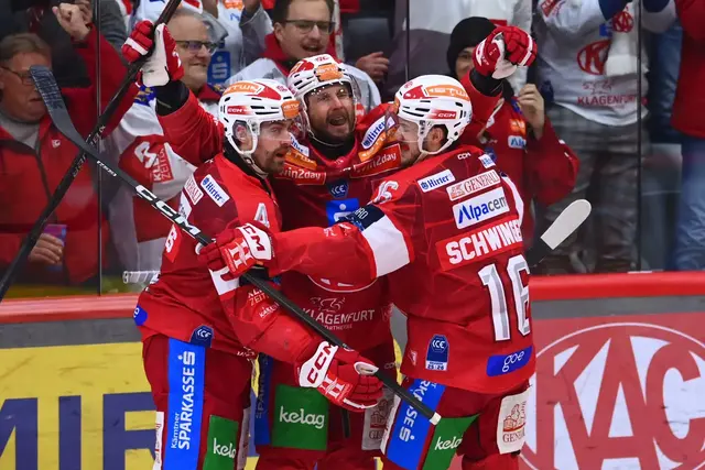 Nach 19 gespielten Sekunden war der EC-KAC in Führung. Jan Muršak brachte den ersten Treffer.  | Foto: EC-KAC/Florian Pessentheiner