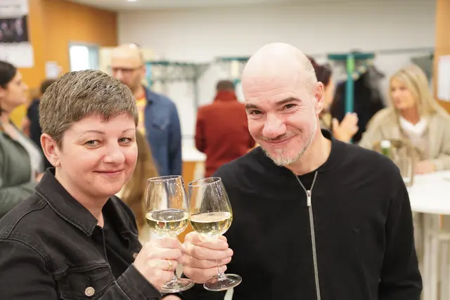Nina Pollak stieß mit Stefan Pollak an.