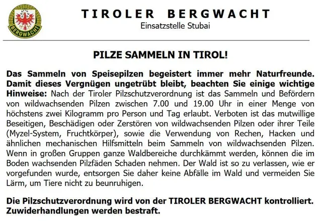 Informationsmaterial der Einsatzstelle | Foto: TBW Est. Stubai