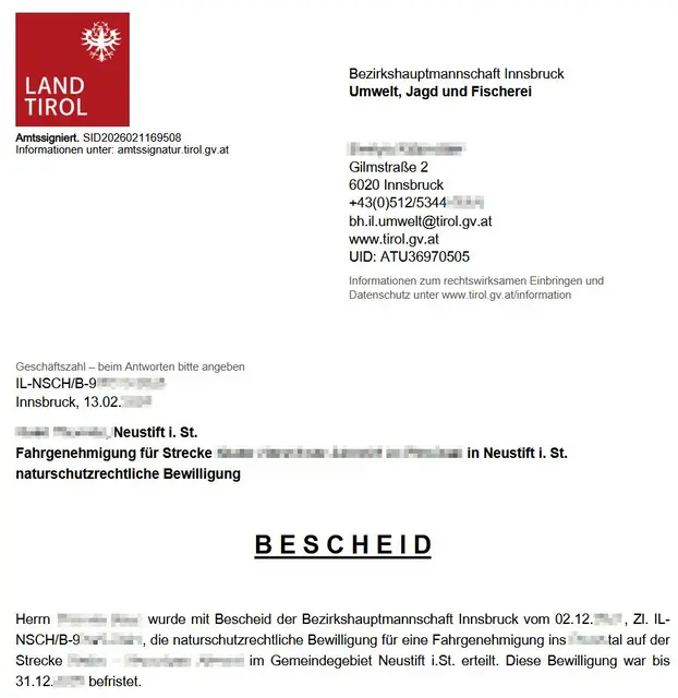 Kontrolle von Bescheiden der BH Innsbruck | Foto: TBW Est. Stubai