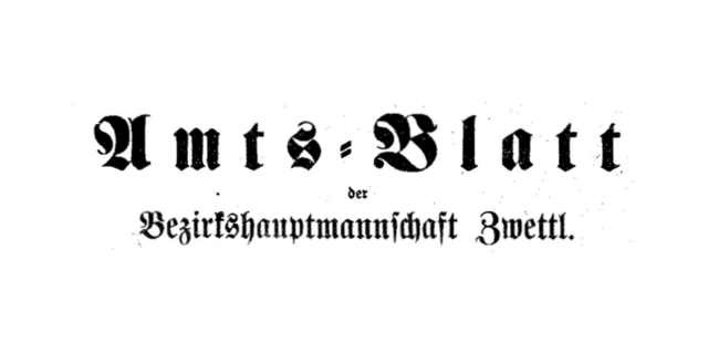 Amtsblatt der BH Zwettl vom Donnerstag, 1. April 1926