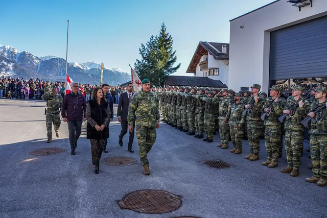 125 Rekruten waren in Fiss zur Angelobung angetreten. | Foto: Bundesheer/Hansjörg Raggl