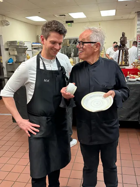 Bernhard Zimmerl und Starkoch Wolfgang Puck