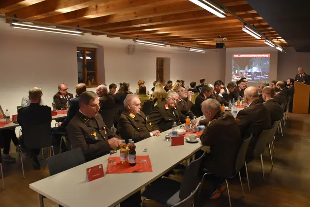 Im Veranstaltungssaal Malerwinkel in Rattenberg kamen Feuerwehr-Mitglieder und Ehrengäste am Samstag zusammen.   | Foto: ZOOM.Tirol