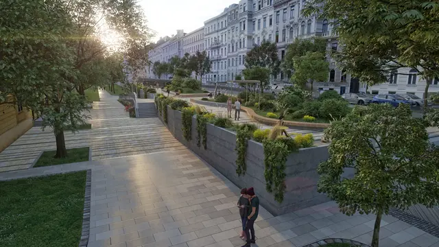 So könnte die Überplattung vor der Universität für Musik und darstellende Kunst Wien zukünftig aussehen.   | Foto: ÖBB/ zkpt ZT