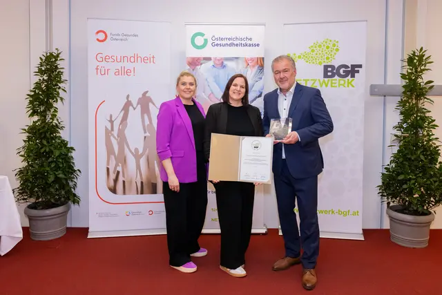 Die Delegation des Gesundheitsresort Nova freut sich über die BGF-Auszeichnung in der ÖGK in Graz. | Foto: Nova