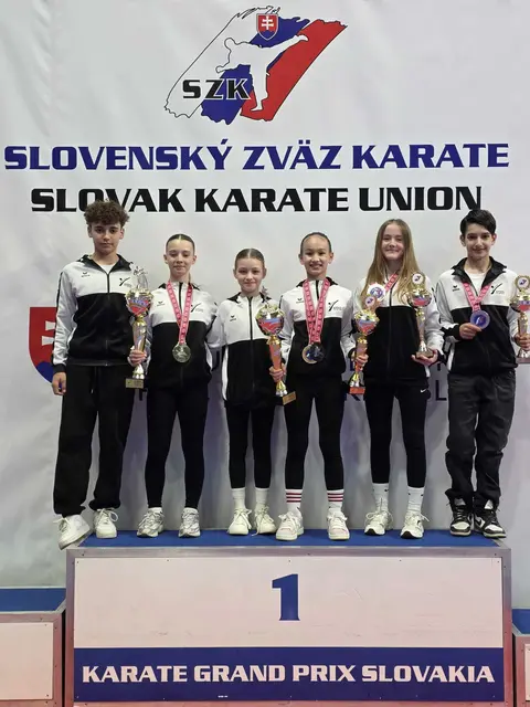 In Höchstform: Cornelius Kargl, Sophie Strodl, Mila Winter, Tiara Steindl, Elena Treun und Deodat Varga vom Frieways-Karateklubs Mattersburg. | Foto: Frieways-Karateklub Mattersburg