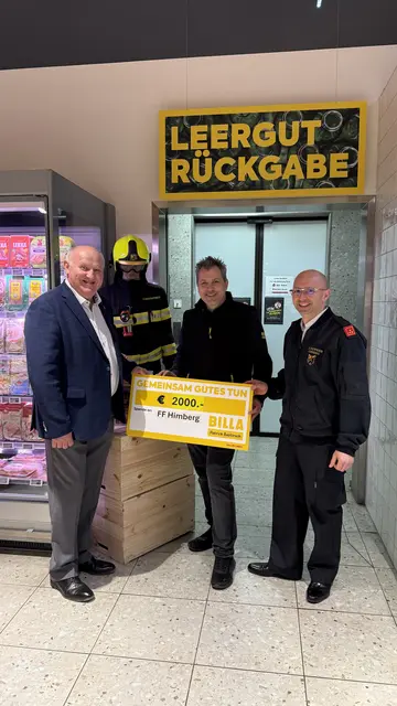 Freiwillige Feuerwehr Himberg freute sich über Pfand-Spende