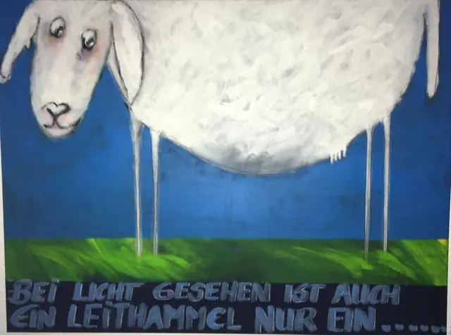 Kunstwerk der Deutschen Künstlerin Petra Schwarz mit dem Titel "Leithammel". | Foto: Petra Schwarz