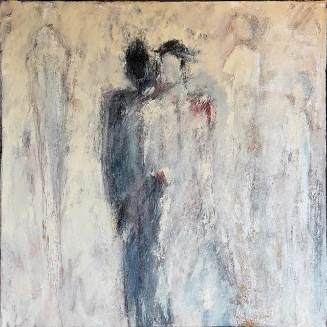 Kunstwerk der Künstlerin Vesna Divkovic, Titel vom Kunstwerk: "Nostalgisches Paar". Größe: 20 cm x 50 cm | Foto: Vesna Divkovic