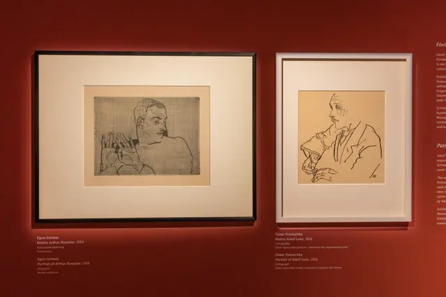 Werkvergleich Egon Schiele und Oskar Kokoschka in der Schatzkammer. | Foto:  Theo Kust