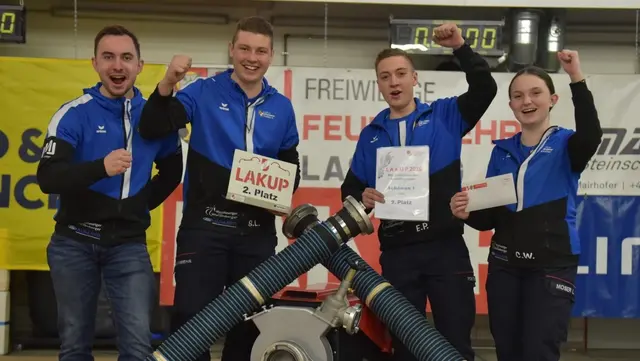Rang zwei und damit bestplatzierte Mannschaft beim Lakup 2026 aus dem Bezirk Freistadt: die Bewerbsgruppe Schönau 1. | Foto: FF Lasberg