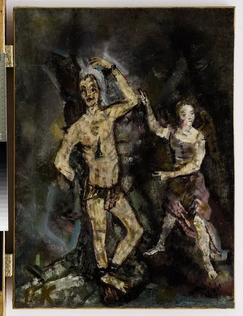 Oskar Kokoschka, Pöchlarn 1886 – 1980 Montreux
Heiliger Sebastian mit Engel, 1911
Öl auf Leinwand
70,5 x 51,5 cm | Foto: Landessammlungen Niederösterreich © Bildrecht, Wien 2026