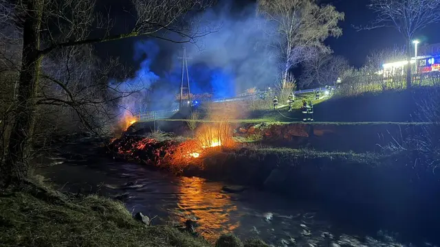 Aufgrund des Unwetters fielen Bäume auf Stromleitungen und setzten Wiesen und Böschungen in Brand. | Foto: Freiwillige Feuerwehr Radenthein