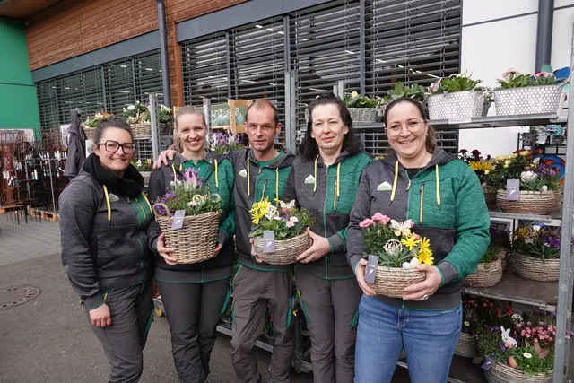 Im Gartenbereich warteten schon die ersten Frühlingsboten auf die neuen Besitzer. | Foto: MeinBezirk/Michael Blinzer