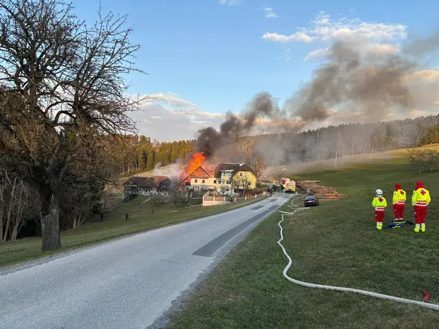Wirtschaftsgebäude in Gschaid geriet in Vollbrand
