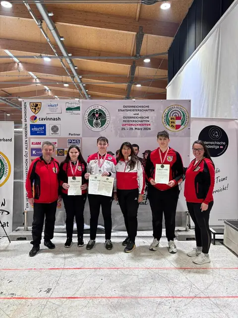 Die Schützen der DSG Union Naarn bei den -Staatsmeisterschaften Egger Josefine, Egger Lorenz, Melmer Margit, Egger Matheo  | Foto: DSG Union Naarn 