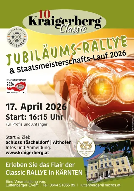 Althofen im Oldtimer-Fieber: Start und Ziel der 10. Kraigerberg Classic Rallye