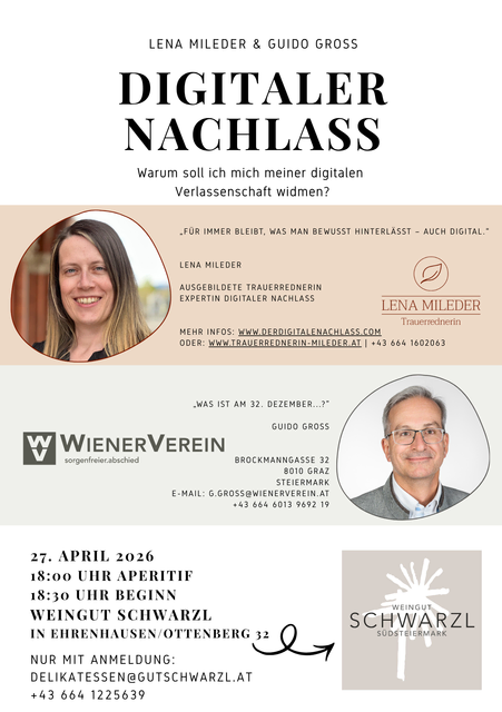 [Anzeige] Digitaler Nachlass im Fokus: Informationsabend im Weingut Schwarzl