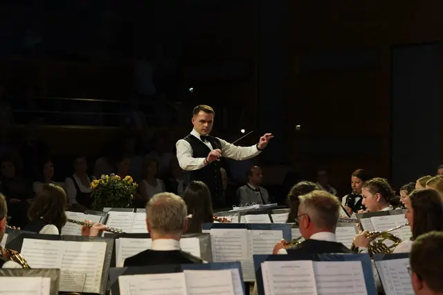 Mathias Koch „in Action“ als Kapellmeister-Stellvertreter bei der Wolfram Berg- und Hüttenkapelle St. Martin i. S. | Foto: Wolfram Berg- und Hüttenkapelle St. Martin i. S.