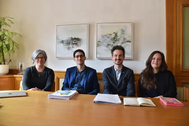 Lenken seit einem Jahr die Geschicke der Stadt Scheibbs: Eva Hottenroth und David Pöcksteiner (SPÖ) sowie Joseph Hofmarcher und Alice Obermann (BUGS) | Foto: Roland Mayr/MeinBezirk Scheibbs