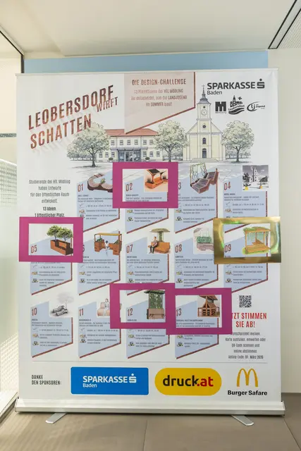 In der Sparkasse sind nun die 5 Publikums-Nominierten &amp; das Siegerprojekt gerahmt. | Foto: Husar
