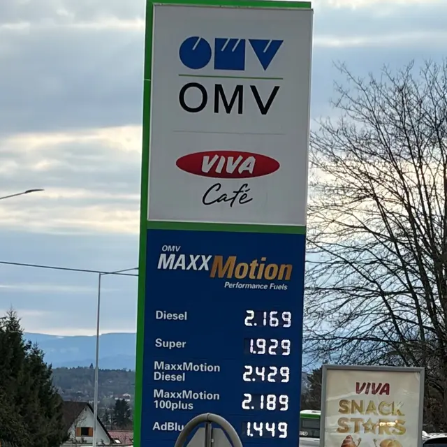 B70 - GU: Seiersberg bis VO: Köflach
OMV – Lieboch
29.03.: Diesel: € 2,169 / Super 95: € 1,929
30.03.: Diesel: € 2,269 / Super 95: € 1,939
01.04.: Diesel: € 2,299 / Super 95: € 1,999
2. April 2026: Diesel € 2,139 / Super 95: € 1,819 (Preissenkung eingehalten)
 | Foto: Kirchengast