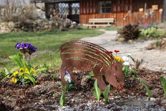Die ersten Frühlingsboten sind im Kräutergarten sichtbar.