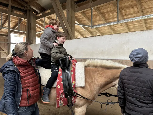 Selbstvertrauen und Körpergefühl lernen die Jungs auf dem Rücken von Alma. | Foto: Lauren Fahrenberger / MeinBezirk
