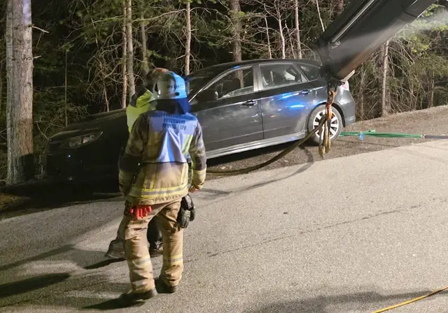 Der verunglückte PKW am Straßenrand der Spisser Landesstraße in Pfunds – der Lenker blieb unverletzt, stand aber unter Alkoholeinfluss. | Foto: zoom.tirol