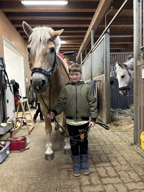 Das Therapie-Pferd Alma reagiert auf die Stimmung und die Körpersprache des Jungen. Das hilft Linus, um sich zu entwickeln. | Foto: Lauren Fahrenberger / MeinBezirk