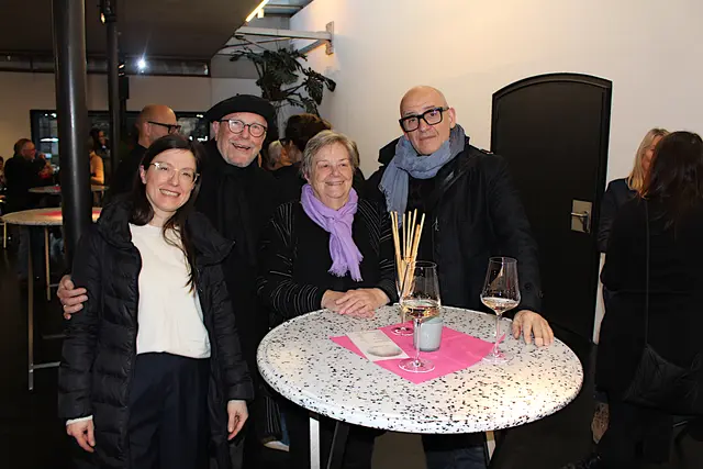 Extra aus Wien angereist: Julia, Herbert und Carlo mit Hannah Crepaz.