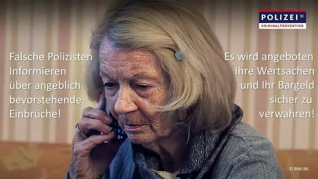 Falsche Polizisten informieren über angeblich bevorstehende Einbrüche. | Foto: BMI