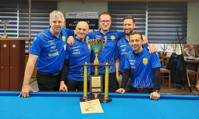 Der Pool Billard Club Bleiburg hat sich schon einige Titel sichern können. Am Bild von links: Obmann und Mannschaftsführer Manuel Grill, Hubert Aleschko, Sandro Karpf, Andreas Orasch und Andreas Brezic | Foto: PBC Bleiburg