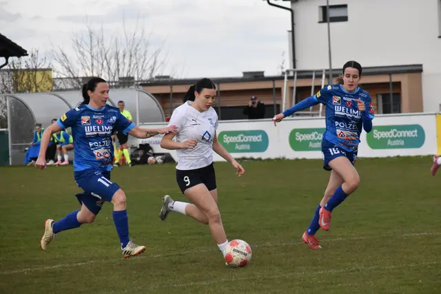 Kaum zu stoppen war an diesem Tag wieder Ilvy Gebhardt. In der Szene überlief sie Jasmin Pelzmann und Elena Fröhlich. | Foto: MeinBezirk/Michael Strini