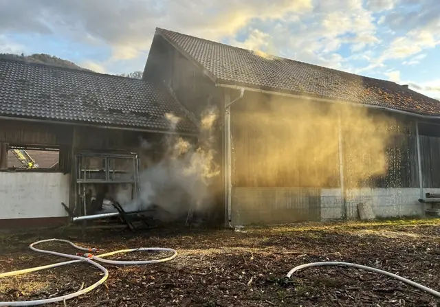 Die Brandursache dürfte Funkenflug eines nahegelegenen Osterfeuers gewesen sein.  | Foto: Karl Pölz