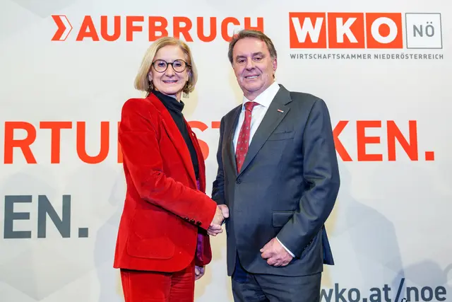Landeshauptfrau Johanna Mikl-Leitner und WKNÖ-Präsident Wolfgang Ecker. | Foto: Josef Bollwein