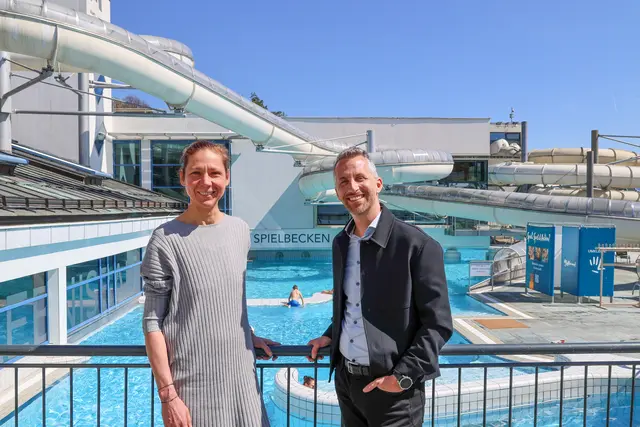 Setzen auf Vitalität durch Entspannung: Regine Brixel und Philip Borckenstein-Quirini. | Foto: Thermenresort Loipersdorf