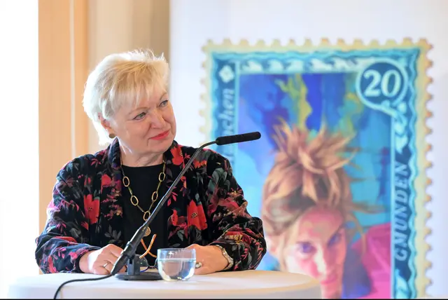 Karin Bergmann bei der Sommerprogramm-Präsentation der Salzkammergut Festwochen Gmunden. | Foto: Rudi Gigler