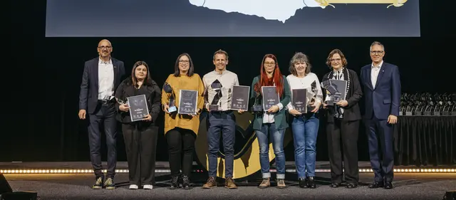 Anton Dorner (4. von links), Leiter der Postfiliale 7350 Oberpullendorf, erhielt den Filialnetz-Preis in der Kategorie "Briefe". | Foto: Post AG