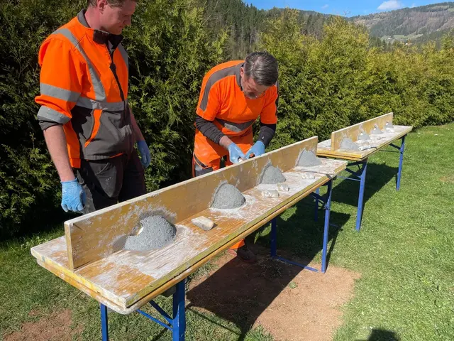 Die Geistthaler Bauhofmitarbeiter bringen die Nester am Gebäude an. | Foto: Gemeinde Geistthal-Södingberg